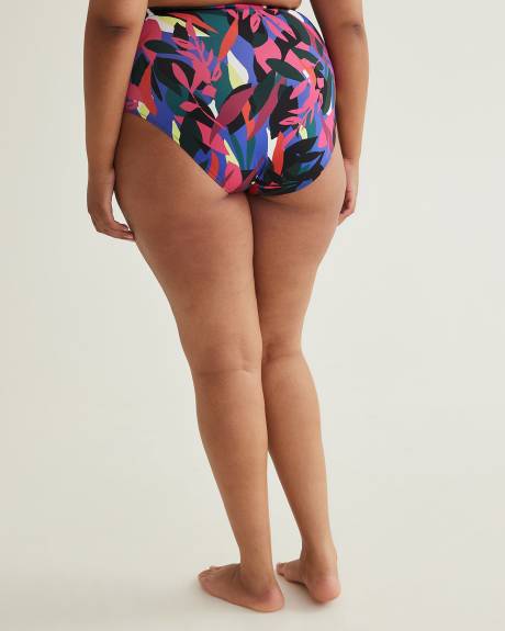 Reversible Tropical High-Waisted Swim Brief