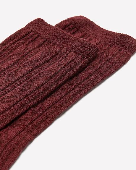 Maroon Textured Socks