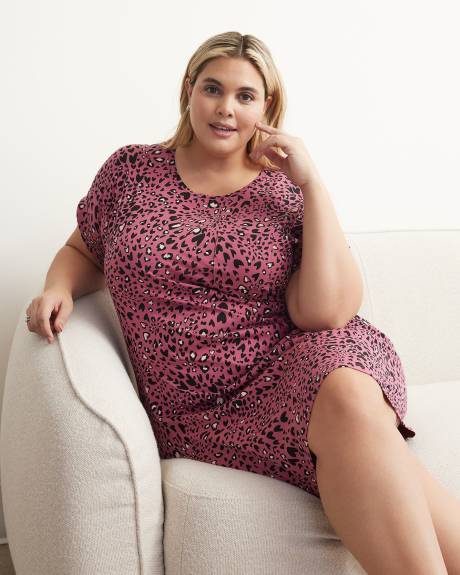 Chemise de nuit courte en coton à imprimé et à manches courtes - ti Voglio