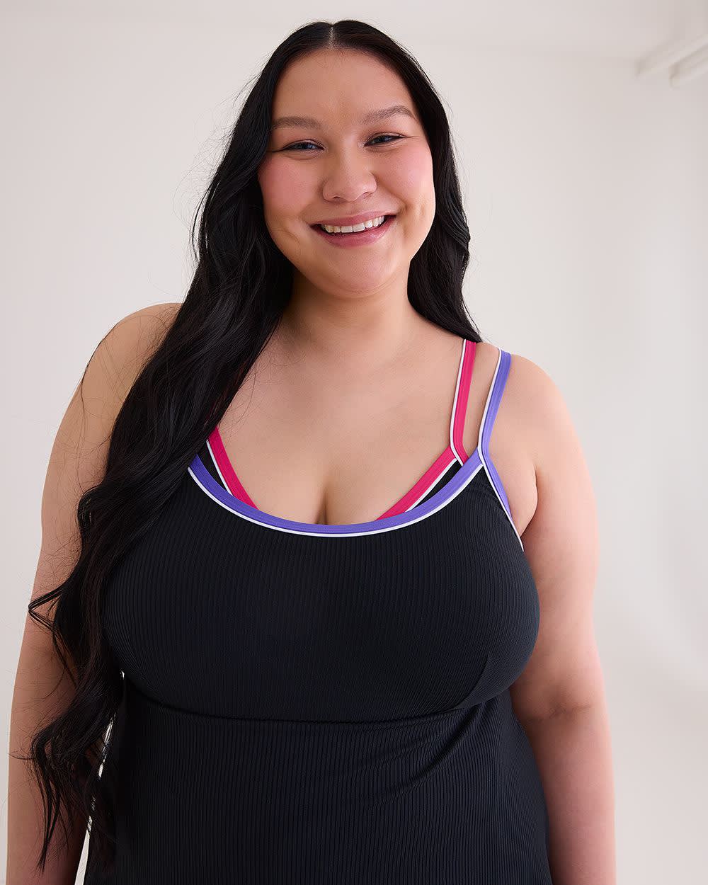 Black swim dress plus size hot sale