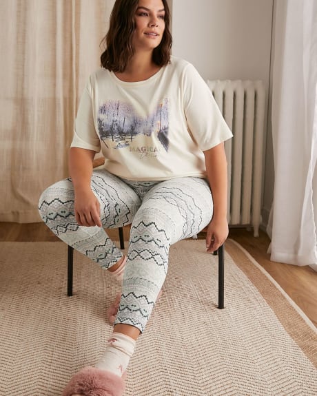 Legging pyjama en tricot imprimé - tiVOGLIO