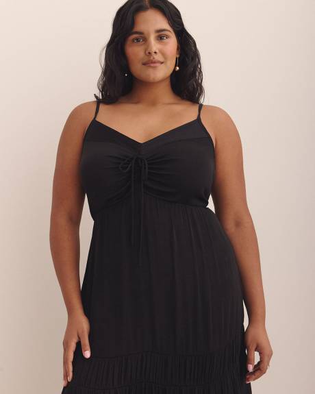 Black Sleeveless Tiered Maxi Dress - Addition Elle