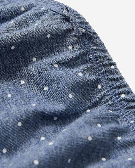 Dotted Heather Blue Cotton Full Brief - ti Voglio