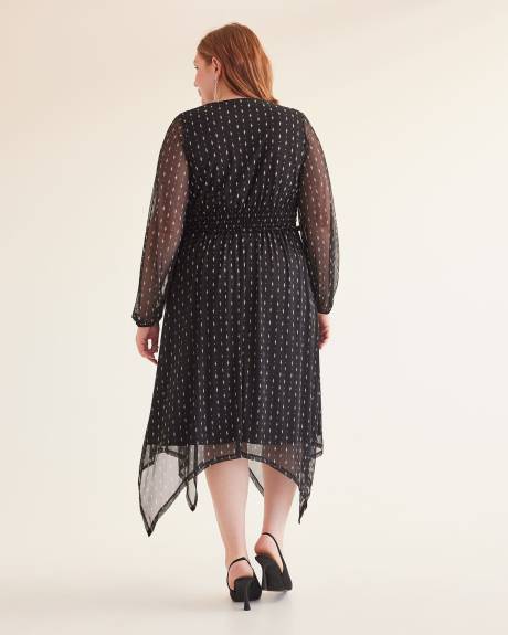 Robe longue cache-coeur en maille avec ourlet asymétrique