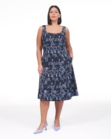 Sleeveless Fit and Flare Midi Dress - Addition Elle