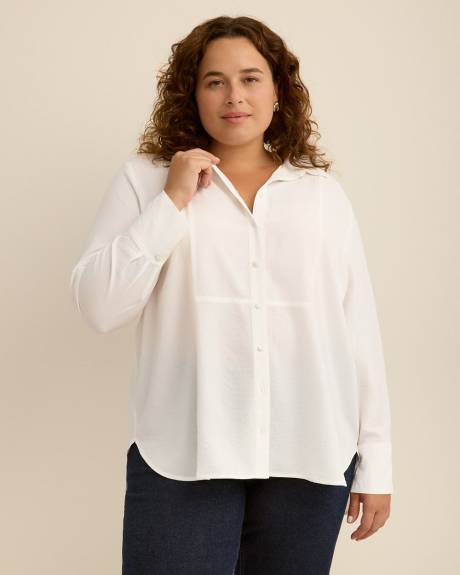 Long-Sleeve Long Tuxedo Shirt