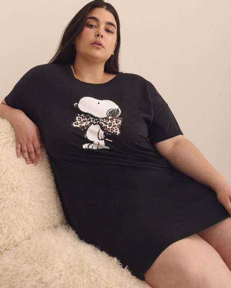 Black Snoopy Short-Sleeve Sleepshirt - ti Voglio