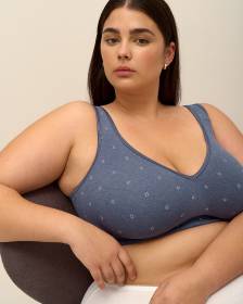 Wirefree Heather Cotton Bra with Dotted Diamond Print - ti Voglio