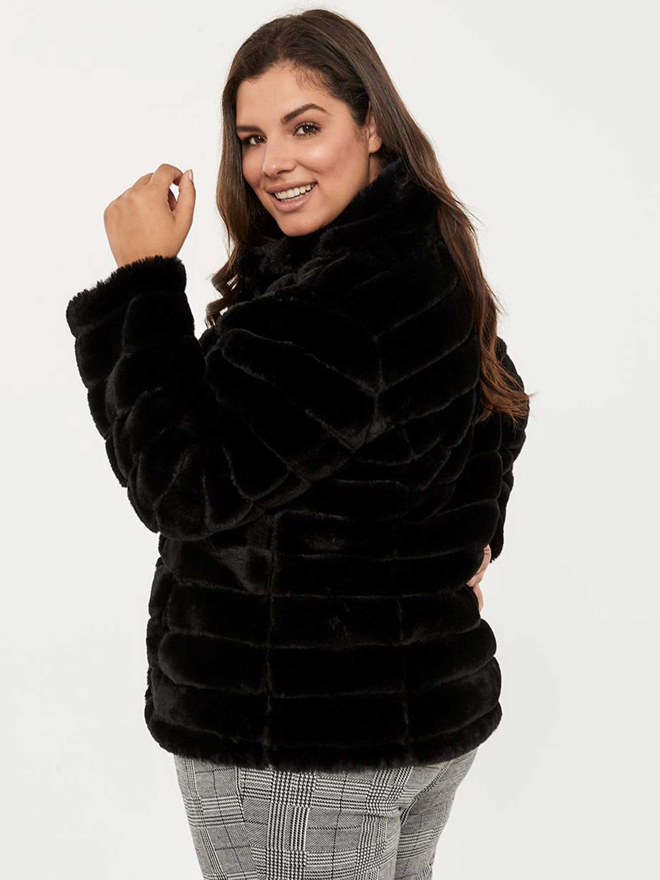 Quilted FauxFur Jacket In Every Story Penningtons