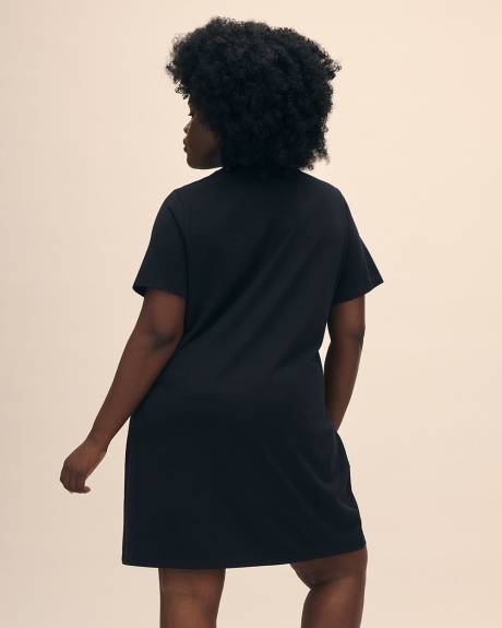 Chemise de nuit noire avec imprimé de Snoopy - ti Voglio
