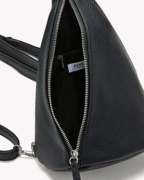 Sac &agrave; bandouli&egrave;re en faux cuir noir