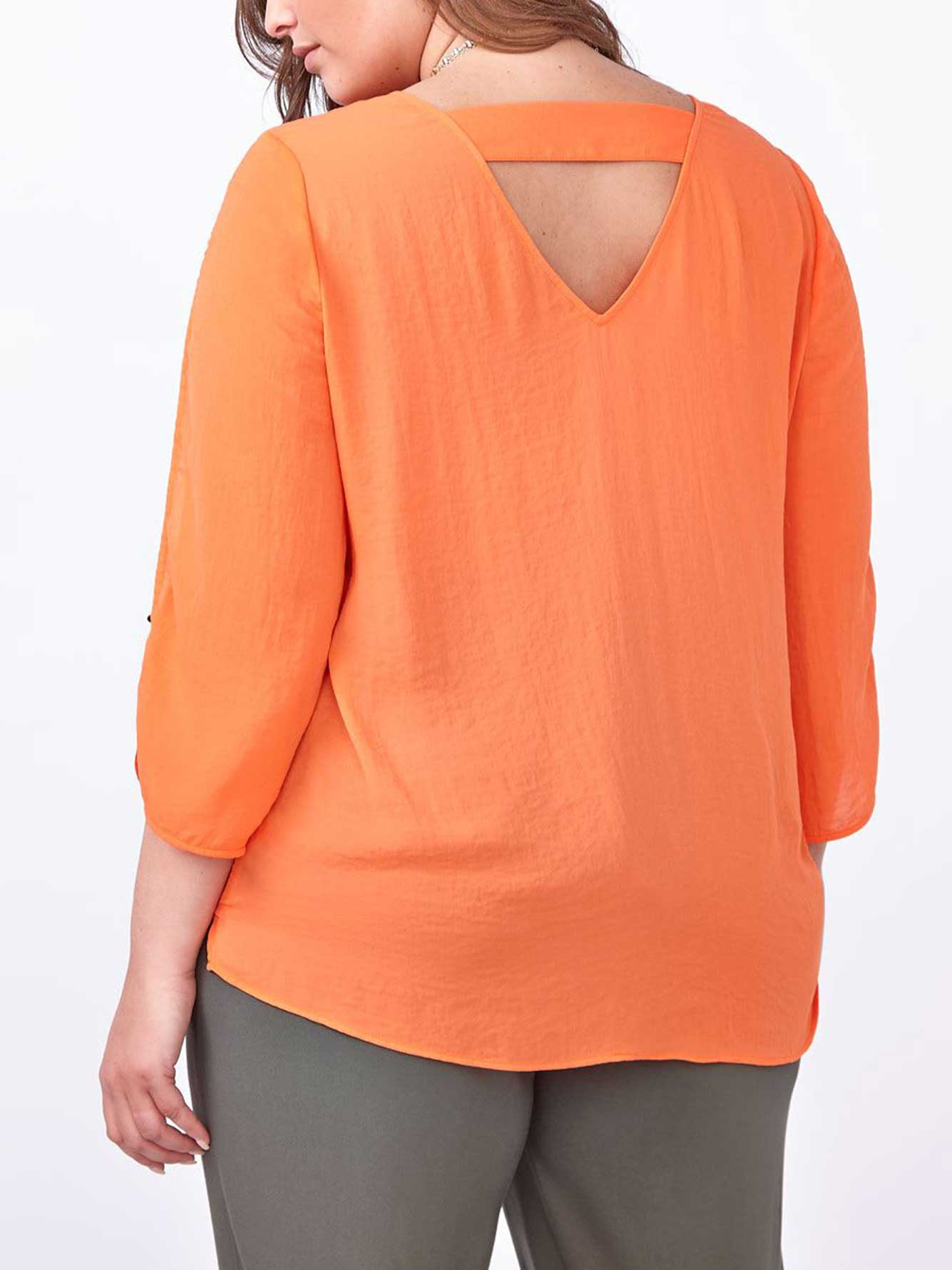 3/4 Sleeve Cold Shoulder Blouse with Knot | Penningtons