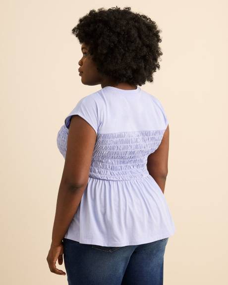 Haut &agrave; manches longues en tricot smock&eacute; - Addition Elle