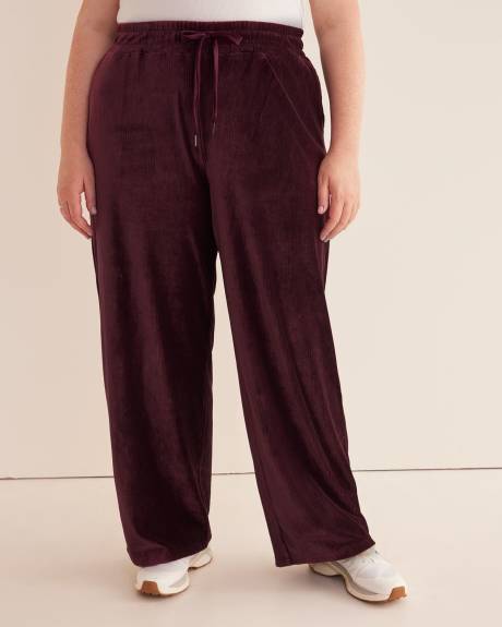 Ribbed Velvet Wide-Leg Pant - Active Zone