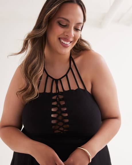 Halter Strap Neck Maxi Dress - City Chic