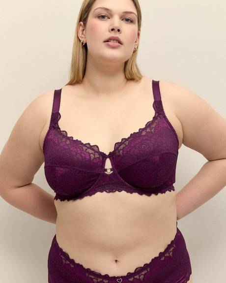Soutien-gorge en dentelle à deux tons, avec armatures - Déesse Collection