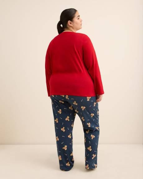 Ensemble-pyjama t-shirt à manches longues et pantalon à jambe droite à motif d'oursons - ti Voglio