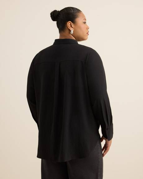 Long-Sleeve Long Tuxedo Shirt