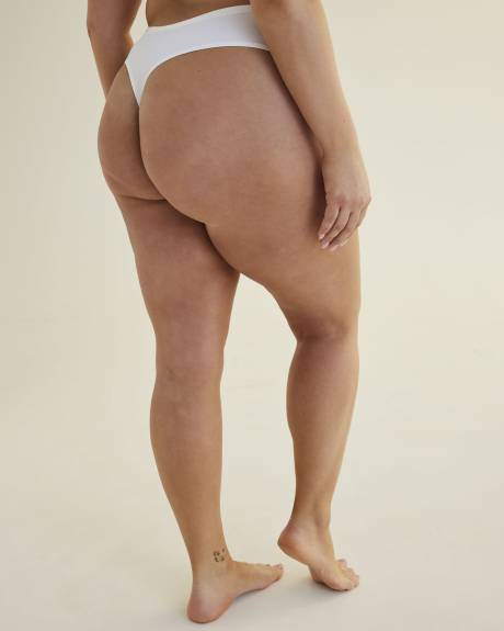 Culotte tanga unie en microfibre avec dentelle - ti VOGLIO