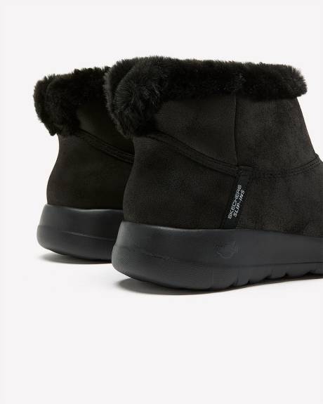 Bottillon en cuir noir On The Go, pied large - Skechers