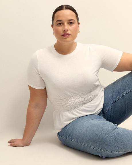Knit Top with Smocked Waist - Addition Elle