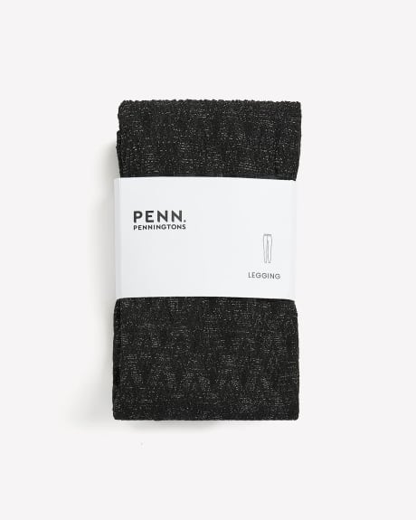 Black Sparkly Textured Legging - PENN. Essentials