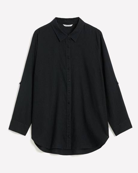 Linen Blend Buttoned-Down Shirt