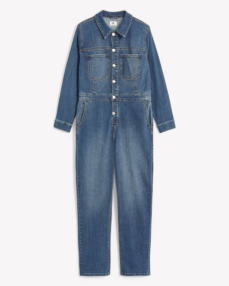 Responsible, Denim Jumpsuit, Medium Wash - Addition Elle