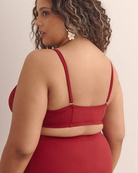 Red Underwire Satin Bikini Top