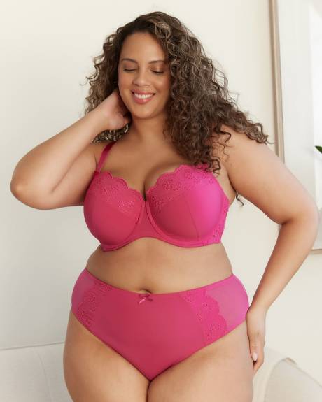 Pink Balconette Bra with Eyelet Embroidery - Déesse Collection