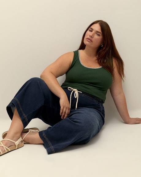 Jean écourté extensible à jambe large, tissu responsable - d/C Jeans