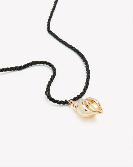Medium Corded Necklace with Shell Pendant - Addition Elle