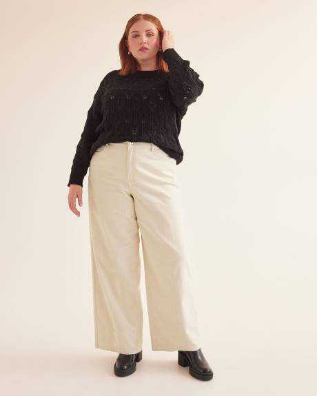 Responsible, Curvy-Fit High-Rise Wide-Leg Corduroy Pant