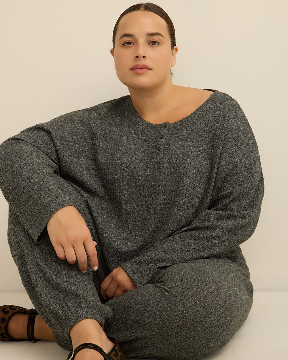 Pantalon de jogging en tricot gaufré brossé - ti Voglio Pantalon de jogging en tricot gaufré brossé - ti Voglio