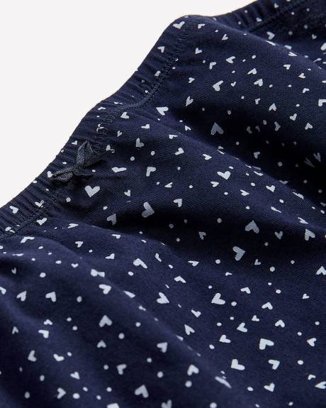 Culotte classique en coton bleu à motif de coeurs - ti Voglio