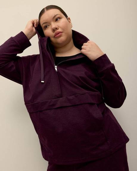 Sweatshirt à demi-zip avec capuche - Active Zone