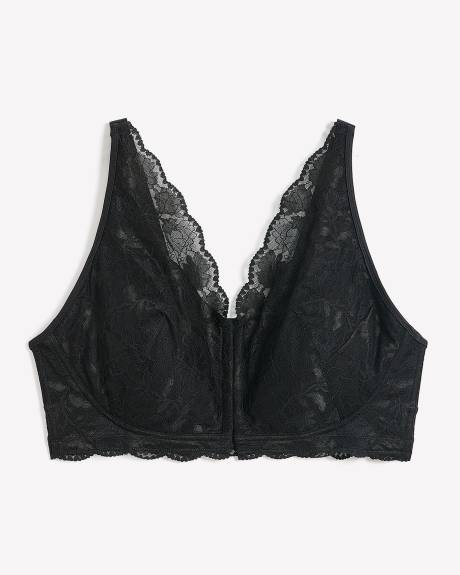 Front-Closure Wirefree Lace Bra with Removable Pads - ti Voglio