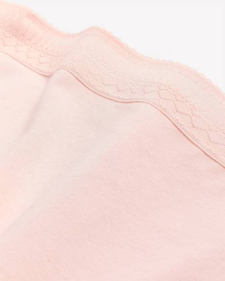 Culotte garçonne en coton rose avec bande de taille en dentelle - ti Voglio
