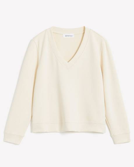 V-Neck Scuba Sweatshirt - Addition Elle