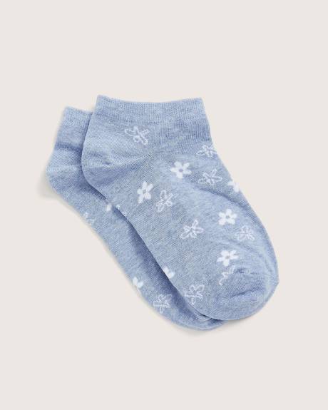 Ankle Socks with Daisy Pattern