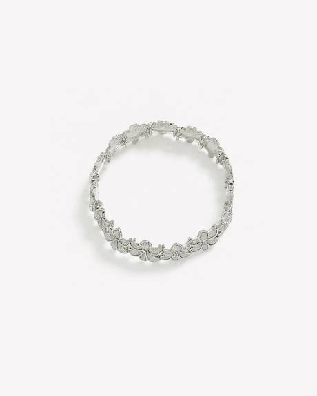 Stretch Flower Shape Bracelet with Paper Glitter
