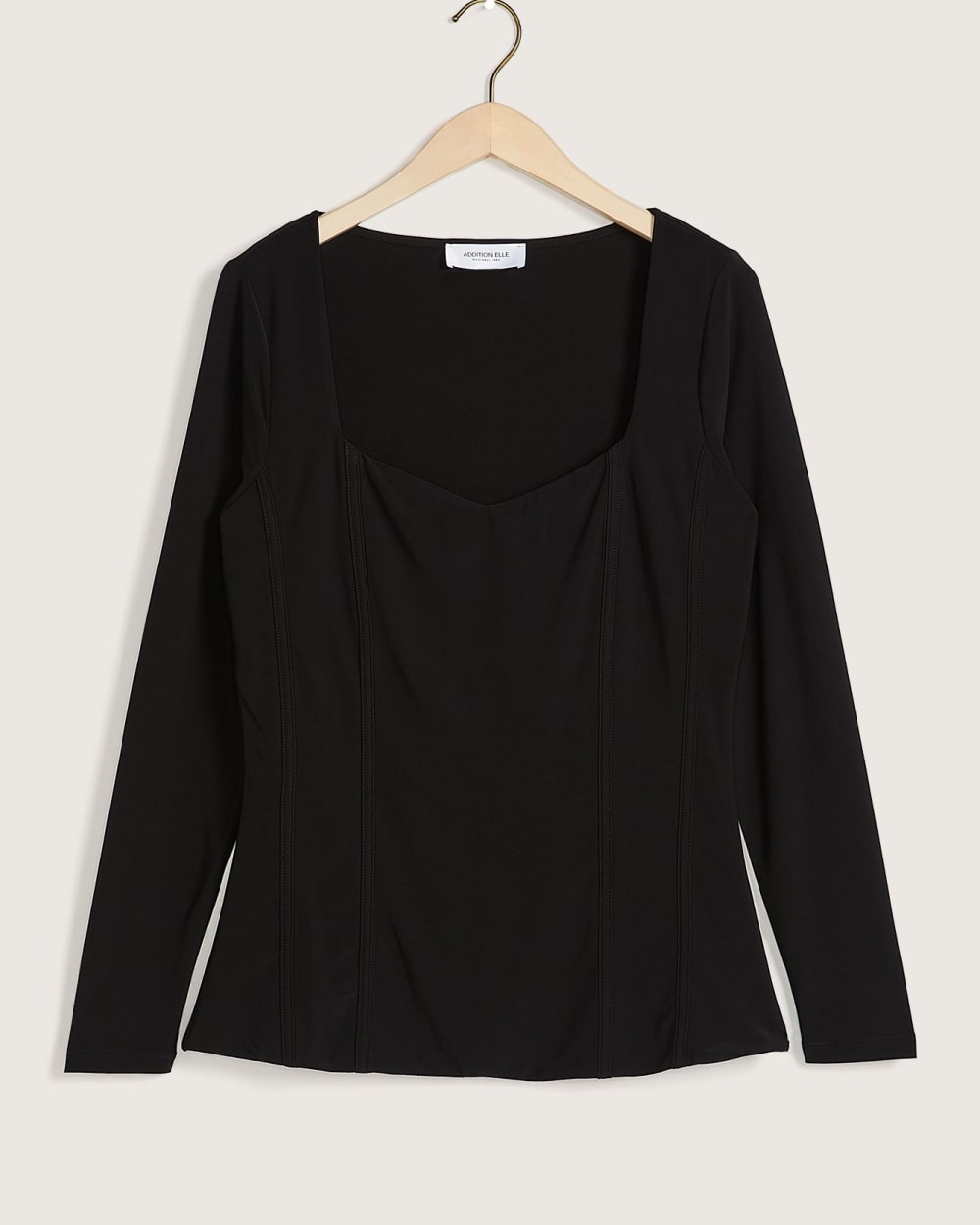 Long-Sleeve Top with Sweetheart Neckline - Addition Elle
