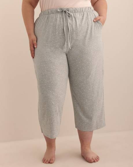 Heather Grey Cotton Capri Pyjama Pant - ti Voglio