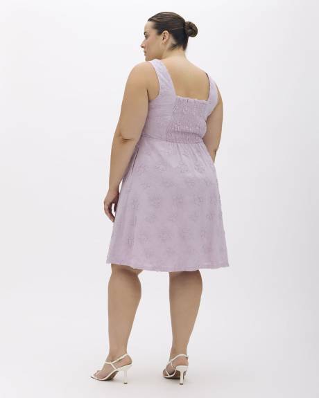 Robe mi-longue brodée, coupe évasée - Addition Elle