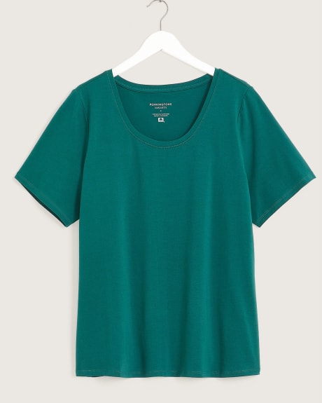 Silhouette-Fit Short-Sleeve Round Neck Tee