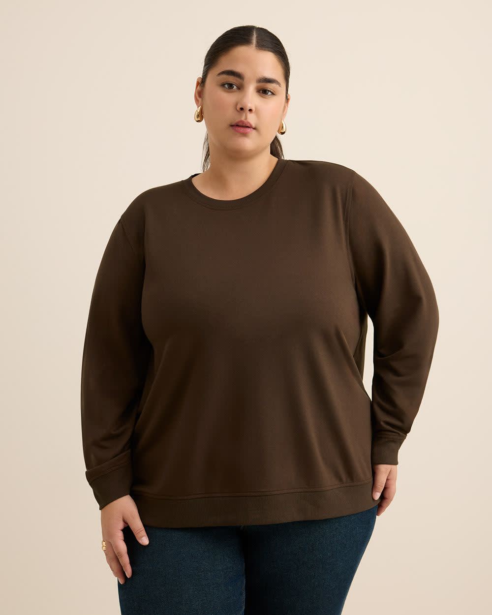 Boyfriend-Fit Crewneck Sweatshirt - PENN. Essentials Boyfriend-Fit Crewneck Sweatshirt - PENN. Essentials