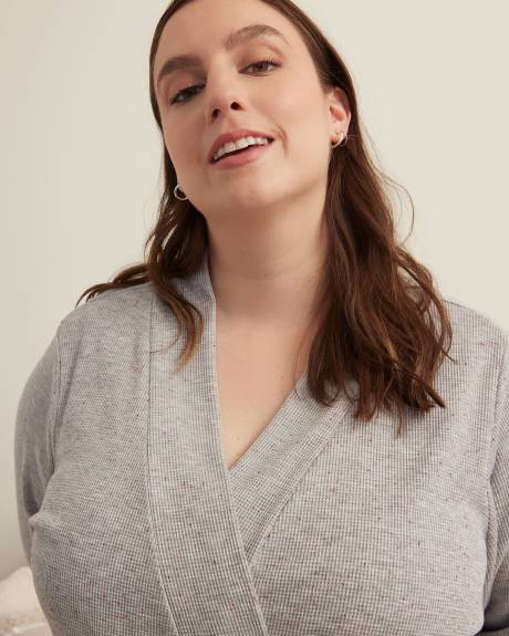 Grey Waffle Knit Robe - ti Voglio