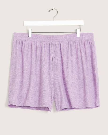 Rib Knit Boxer with Decorative Button Fly - ti VOGLIO