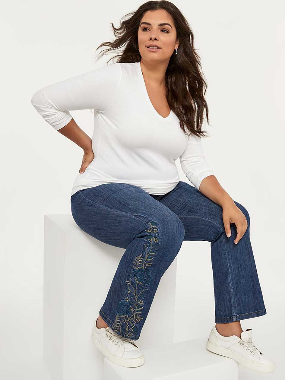 Layering Fit Long Sleeve V-Neck T-Shirt - d/C JEANS