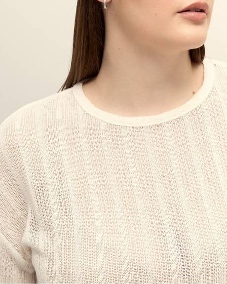 Crochet Knit Crewneck Top - Addition Elle